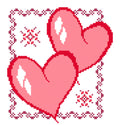 2 Simple hearts with a frame , Free of charge 14ct