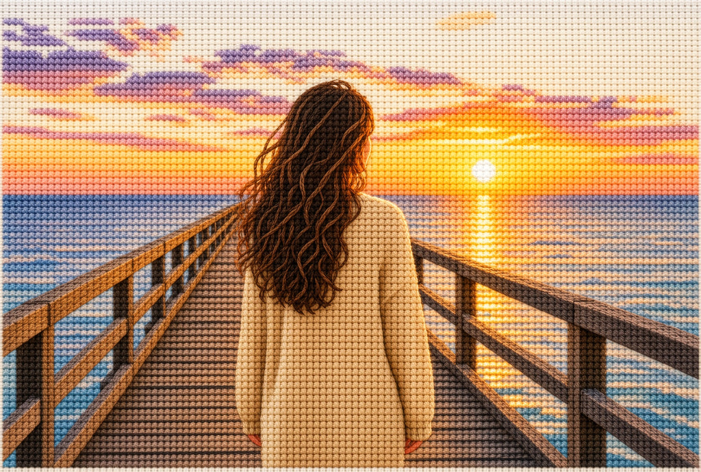 Young women lookin towards the sea
